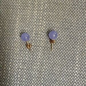 Elegant Genuine Purple Jade Stud Earrings!
